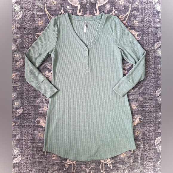 Soma Sage Soma Cozy Waffle Long Sleeve Sleepshirt - Heather Jade - Picture 1 of 5